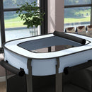 Box per Animali con 7 Finestre 3 Porte e 2 Borse Portaoggetti 84x64x53 cm in Poliestere e Acciaio 