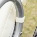 Dondolo Letto da Giardino 3 Posti 200x120x164 cm con Tetto Regolabile e 2 Portabicchieri Crema