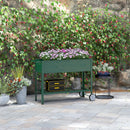 Fioriera da Esterno con Mensola Inferiore Portautensili 109x44x80 cm in Metallo Verde