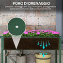 Fioriera da Esterno con Mensola Inferiore Portautensili 109x44x80 cm in Metallo Verde