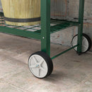 Fioriera da Esterno con Mensola Inferiore Portautensili 109x44x80 cm in Metallo Verde