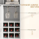 Mobile Dispensa con Portabottiglie 100x38x172 cm in Truciolato e Legno Bianco