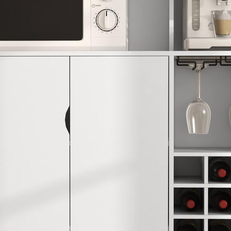 Mobile Dispensa con Portabottiglie 100x38x172 cm in Truciolato e Legno Bianco