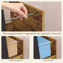 Mobile per Stampante con 3 Cassetti 2 Ripiani Aperti e Foro Passacavi 80x40x65,5 cm in MDF Marrone e Nero