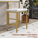 Mobile Toeletta con Specchio 2 Cassetti 5 Ripiani e Sgabello 80x40x138 cm in MDF e Truciolato Bianco