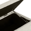 Panca Fondoletto con Vano Contenitore da 47L 95x38x45 cm Rivestimento Bouclé Beige