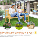 Panchina da Giardino 2 Posti con Seduta e Schienale a Doghe 143x51x85 cm in Legno di Abete 