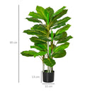 Pianta Artificiale H95 cm 33 Foglie con Vaso Verde
