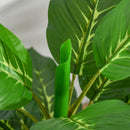 Pianta Artificiale H95 cm 33 Foglie con Vaso Verde