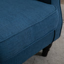 Poltrona per Salotto in Stile Francese con Seduta Imbottita e Cuscini 74x86x102 cm in Poliestere Blu
