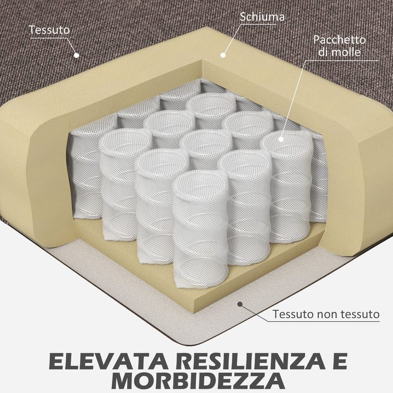 Poltrona per Salotto in Stile Francese con Seduta Imbottita e Cuscini 74x86x102 cm in Poliestere Marrone