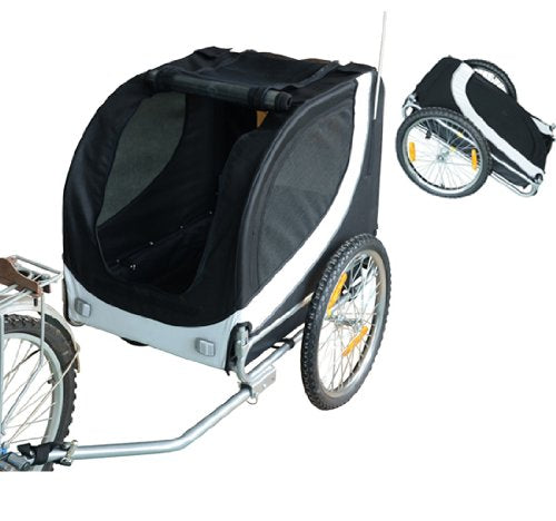 Rimorchio per Animali Domestici Pieghevole da Bicicletta 130x90x110 cm Bianco e Nero online