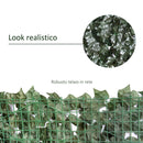 Rotolo di Siepe Artificiale per Balcone e Giardino 300x150 cm in PE Anti-UV con Foglie Verde Scuro 