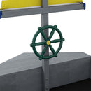 Sabbiera per Bambini 3-8 Anni a forma di Barca 190x90x138 cm in Legno di Abete e Poliestere