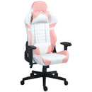 Sedia da Gaming Reclinabile 155° con Poggiatesta e Supporto Lombare 69x54x125-132,5 cm in Similpelle Rosa