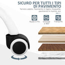 Sedia Poltrona Operativa da Ufficio 59x61x92,5-102,5 cm Funzione Dondolo e Tessuto a Rete Grigio