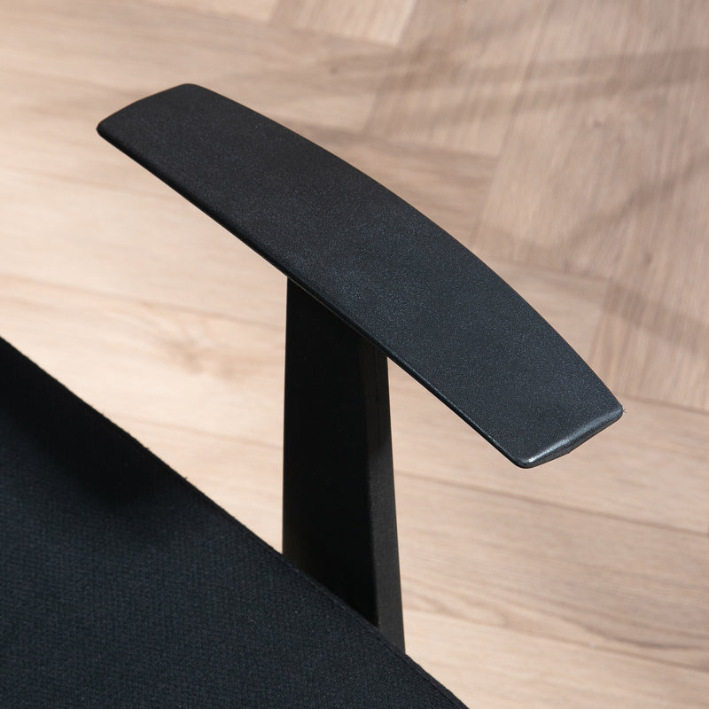 Sedia Poltrona Operativa da Ufficio 58x56x97,5-106,5 cm Funzione Dondolo e Tessuto a Rete Nero