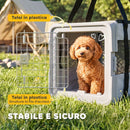 Trasportino Morbido per Cani Mini e Gatti Pieghevole 49,5x34x35,5 cm con Base Rigida e Finestre a Rete in Tessuto 300D e Acciaio Zincato Grigio      