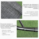 Sedia Sdraio a Dondolo Zero-Gravity da Esterno Impermeabile 155x61x88 cm con Poggiatesta Grigio