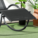 Sedia Sdraio a Dondolo Zero-Gravity da Esterno Impermeabile 155x61x88 cm con Poggiatesta Nero