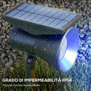 Set 2 Luci da Giardino Solari RGB con 2 Modalità di Illuminazione 10,6x15x38 cm in PP e PC Nero