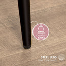 Set 2 Sedie da Pranzo Imbottite Stile Nordico 52x54x79 cm in Metallo e Velluto Rosa