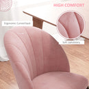 Set 2 Sedie da Pranzo Imbottite Stile Nordico 52x54x79 cm in Metallo e Velluto Rosa