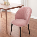 Set 2 Sedie da Pranzo Imbottite Stile Nordico 52x54x79 cm in Metallo e Velluto Rosa