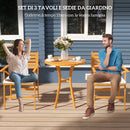 Set Tavolo e 2 Sedie con Cuscini da Giardino in Legno di Pino Naturale