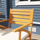 Set Tavolo e 2 Sedie con Cuscini da Giardino in Legno di Pino Naturale