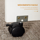 Tavolo a Ribalta per 6 Persone max con 2 Cassetti Armadietto e Ripiano 120x60x76,5 cm in Truciolato Bianco