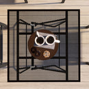 Tavolo da Giardino Pieghevole Quadrato 80x80x74 cm con Piano a Rete in Acciaio Nero