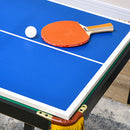 Tavolo Multi Gioco Pieghevole 2 in 1 per Biliardo e Ping Pong 140x63x60-80 cm con Accessori Inclusi