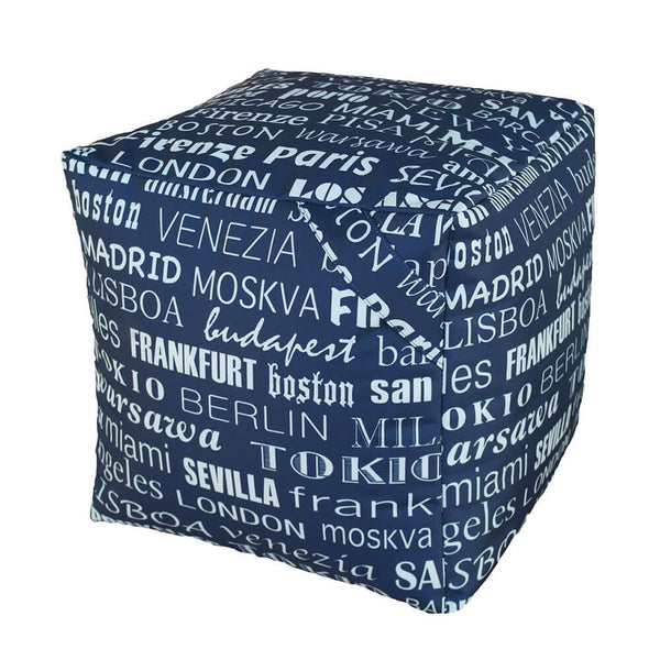 online Pouf Puff Pouf Cube 40x40x40cm Big City Bleu Avalli