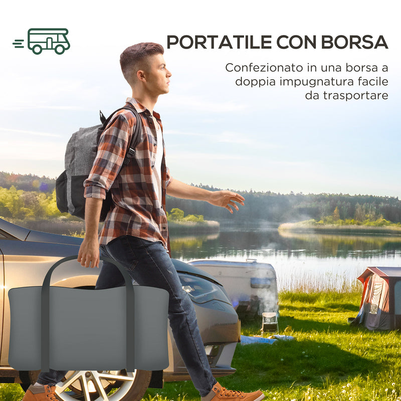Tenda da Campeggio 4 Posti Impermeabile con Zona Notte e Zona Giorno 460x300x200 cm in Poliestere Verde