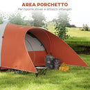 Tenda da Campeggio 5-6 Posti con Portico 550x300x198 cm Impermeabile con Borsa di Trasporto in Poliestere Arancione