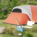 Tenda da Campeggio 5-6 Posti con Portico 550x300x198 cm Impermeabile con Borsa di Trasporto in Poliestere Arancione