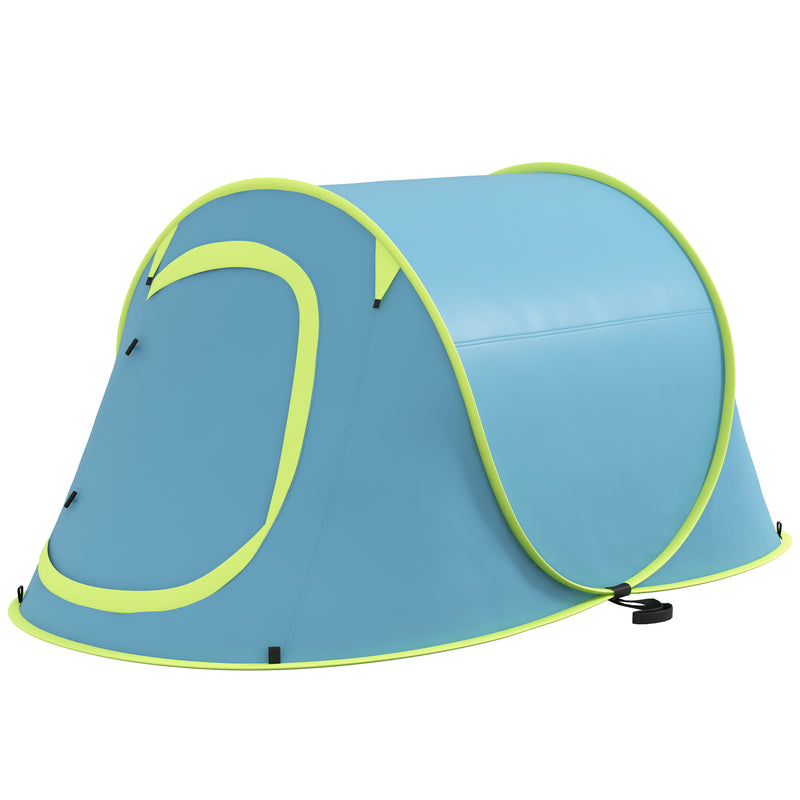 Tenda da Campeggio Pop Up Impermeabile con Accessori e Borsa di Trasporto 245x148x105 cm in Poliestere Blu