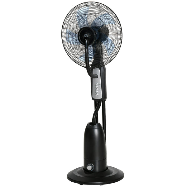 sconto Ventilatore Nebulizzatore 90W a 4 Ruote con Serbatoio 2.8L e 4 Velocità 44,5x38,5x120 cm in Metallo PE e ABS Nero