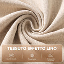 Poltrona Letto 3 in 1 78x94,5x83 cm con Schienale Regolabile in Tessuto Effetto Lino Bianco Crema      