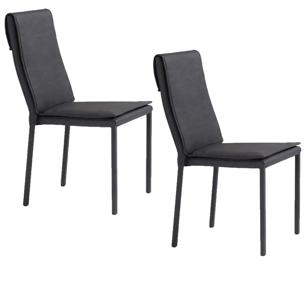 Set 2 sedie Imbottite 45x59x95 cm In Tessuto Effetto Pelle Vincent Fango acquista