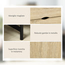 Libreria a Parete 80x35x155 cm in MDF e Metallo Legno Naturale