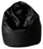 Fauteuil poire en similicuir noir Avalli