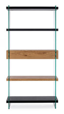 Libreria 4 Ripiani 2 Cassetti 90x39x180h cm Line Wood Nero 