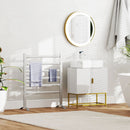 Specchio da Bagno con Luce LED 3 Tonalità e Funzione Memoria Ø60 cm Telaio in Alluminio Oro  