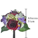Set 3 Bouquet Artificiali con Rose H 31 cm