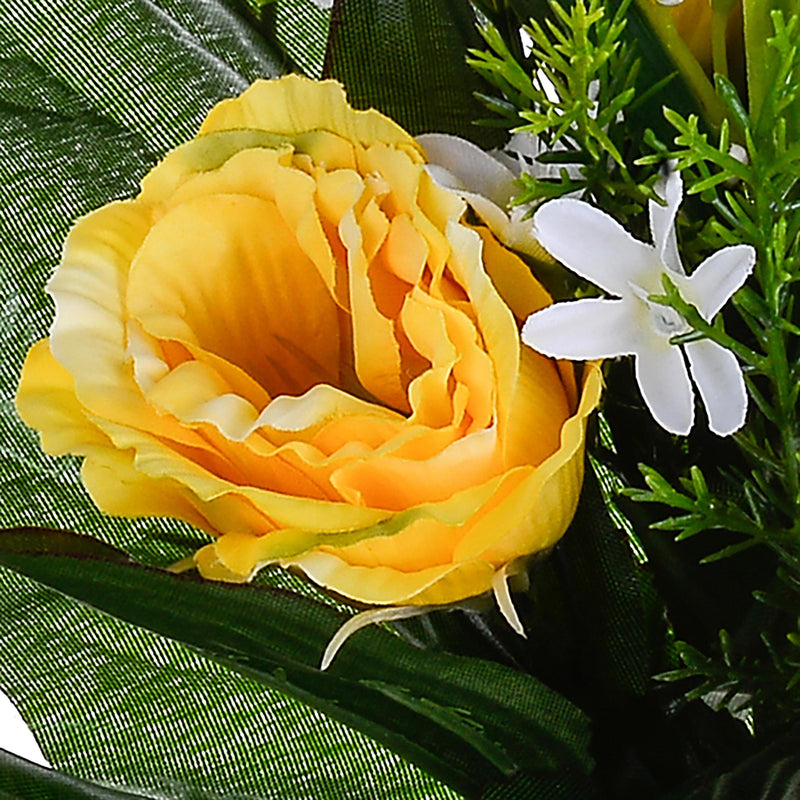 Set 3 Bouquet Artificiali di Lisiantus Altezza 32 cm Giallo