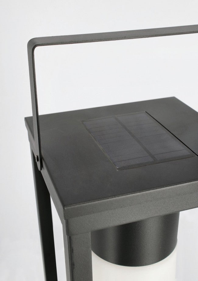 Lampada Lanterna Solare 20x20x75h cm con Manico Nero
