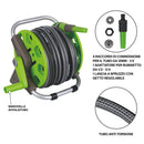 Set Tubo da Giardino con Avvolgitubo 20 m Lancia a Spruzzo Regolabile in PVC PP e Alluminio Verde e Grigio      