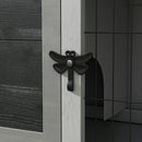 Conigliera Rialzata da Esterni con Tetto Apribile e Vassoio Estraibile 84x43x70 cm in Legno Grigio